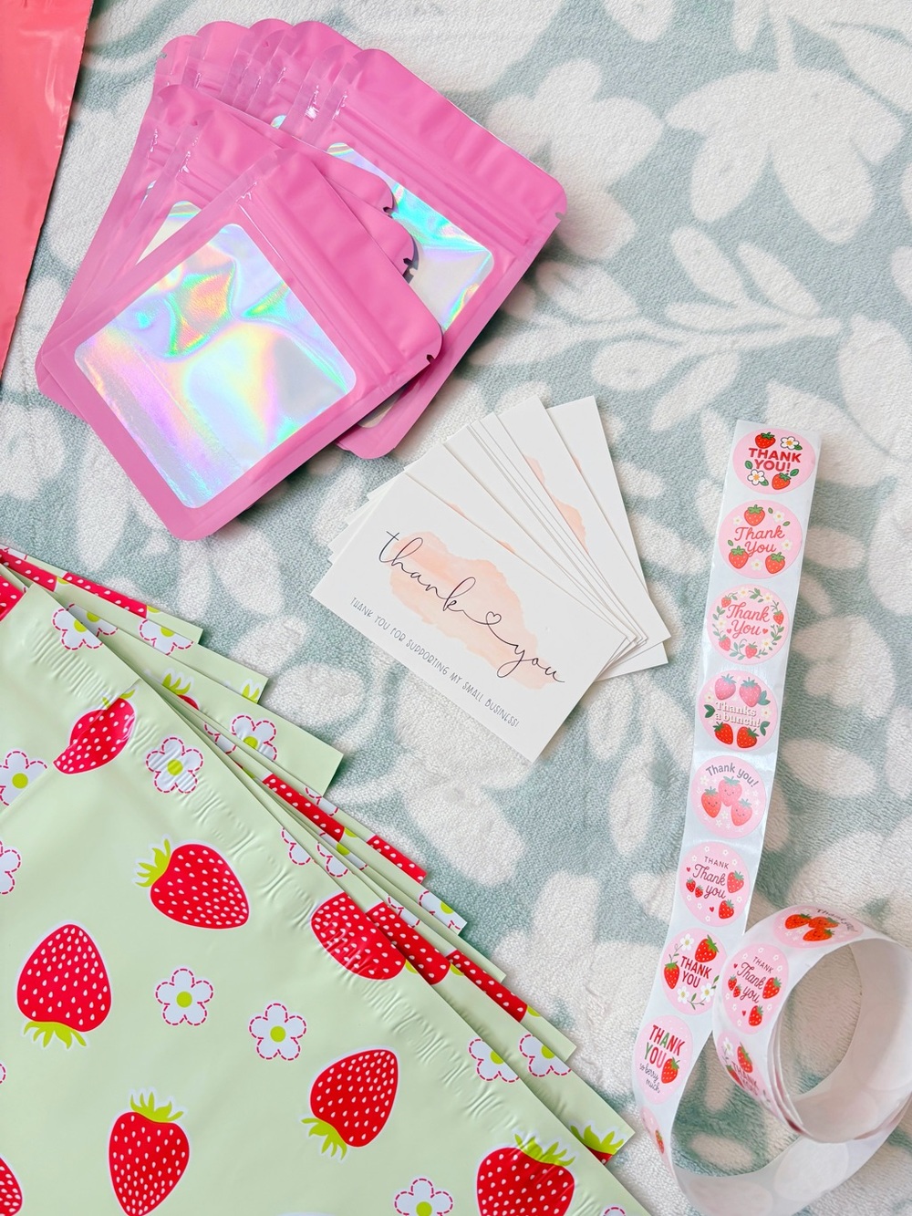 75 Piece Pink Strawberry Shipping Supply Bundle 🍓🎀 - Picture 3 of 6